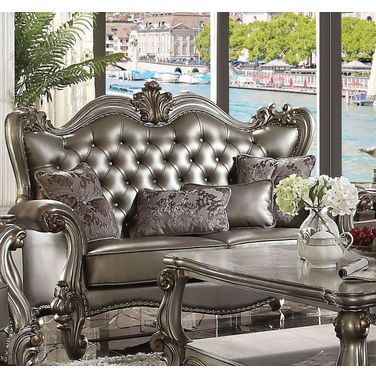 Versailles Silver Antique Platinum Loveseat
