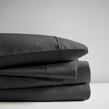 600 Thread Count Cooling Cotton Blend 4 Pc Sheet Set In Black