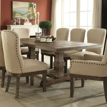 Acme Landon Trestle Dining Table in Salvage Brown A