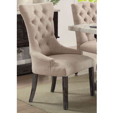 Gerardo Beige Linen Arm Chair Set of 2
