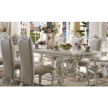Versailles Bone White 120" Extendable Dining Table