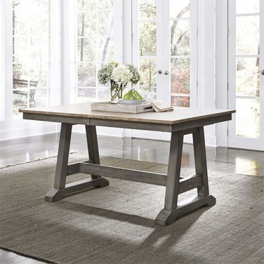Lindsey Farm Gray and Sandstone Extendable Dining Table