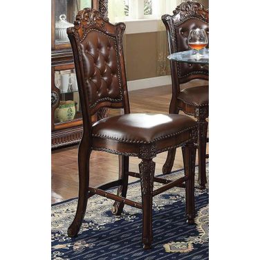Acme Vendome Counter Height Chair with Tufted Back (Set of 2) in Cherry
