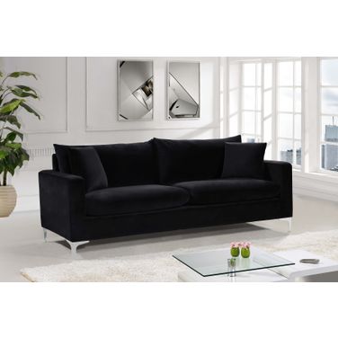 Naomi Velvet Sofa In Black