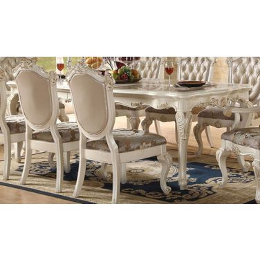 Acme Chantelle Leg Dining Table in Pearl White
