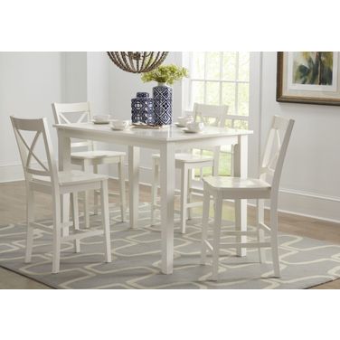 Simplicity Paperwhite Counter Height Dining Room Set