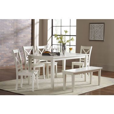 Simplicity Paperwhite Rectangle Dining Room Set