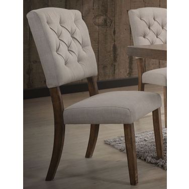 Bernard Cream Linen Side Chair Set of 2