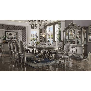Versailles Antique Platinum Extendable Rectangular Dining Room Set