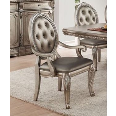 Acme furniture northville arm chair in Antique Silver set of 2