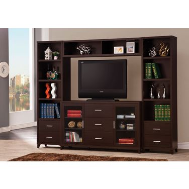 Lewes 4 piece Entertainment Center Cappuccino