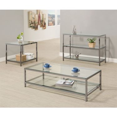 Trini Occasional Table Set In Black Nickel