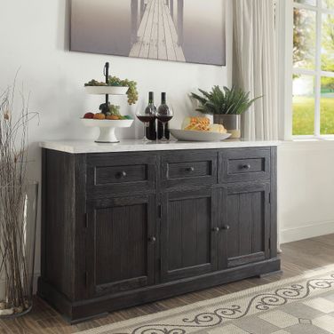 Nolan White Marble and Salvage Dark Oak Server