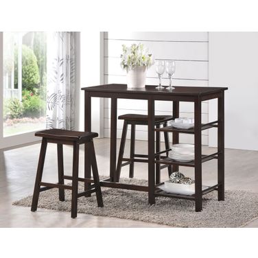Nyssa Walnut 3 Piece Counter Height Dining Set