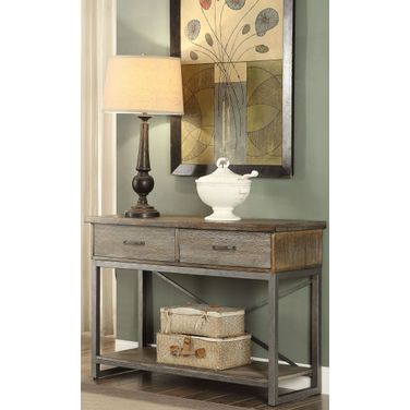 Lazarus Weathered Oak and Antique Silver Server