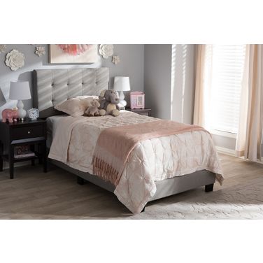 Baxton Studio Brookfield Modern And Contemporary Light Grey Fabric Twin Size Bed