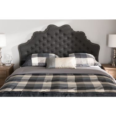 Baxton Studio Hilda Modern And Contemporary Dark Grey Fabric Queen Size Headboard