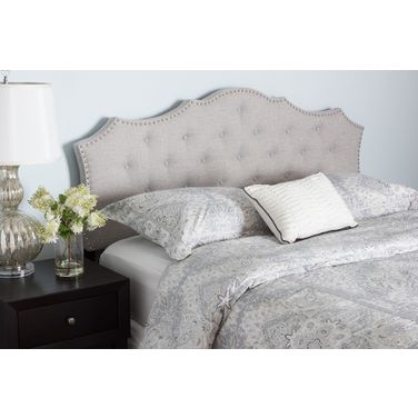 Baxton Studio Aurora Modern And Contemporary Greyish Beige Fabric Queen Size Headboard