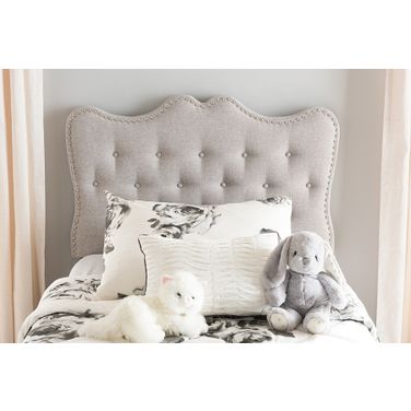 Baxton Studio Emma Modern And Contemporary Greyish Beige Fabric Twin Size Headboard