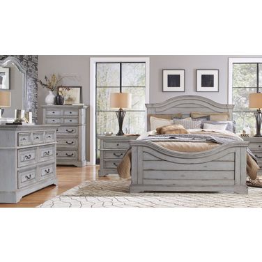 Stonebrook Antique Gray Panel Bedroom Set