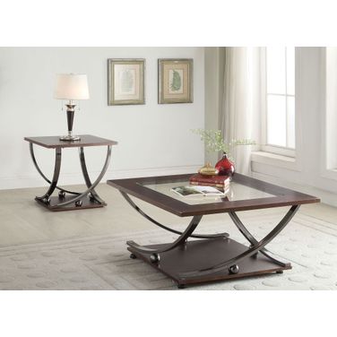 Isiah Black Nickel Occasional Table Set