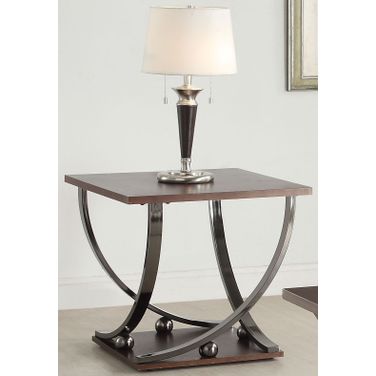 Isiah Black Nickel End Table
