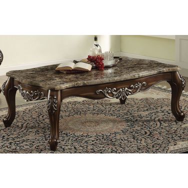 Latisha Marble and Antique Oak Coffee Table