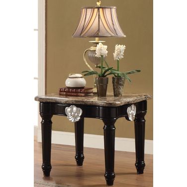 Ernestine Marble and Black End Table