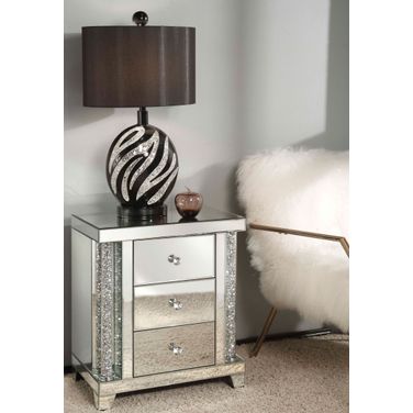 Noralie Mirrored Drawer End Table
