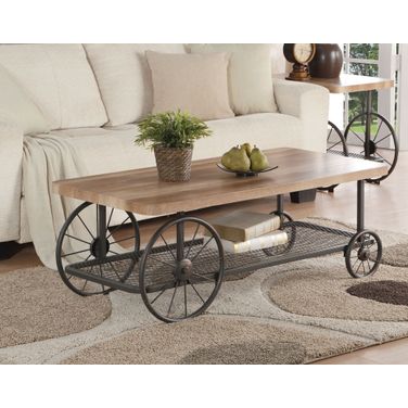Francie Oak and Antique Gray Occasional Table Set