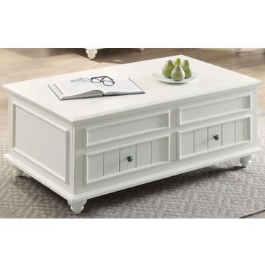 Natesa Lift Top White Washed Coffee Table