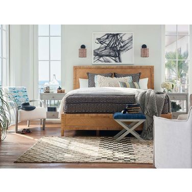 Coastal Living Wrapped Split Rattan and Raffia Platform Long Key Bedroom Set