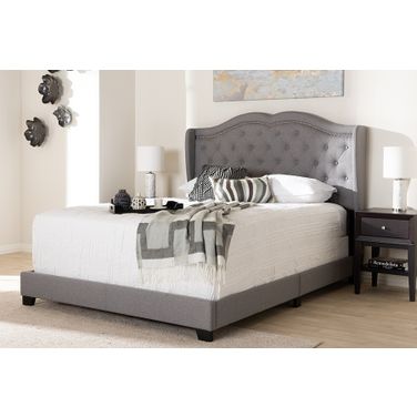 Baxton Studio Aden Modern And Contemporary Grey Fabric Upholstered King Size Bed