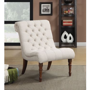 Oatmeal Accent Chair In White