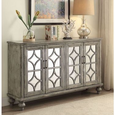 Velika Weathered Gray 4 Door Console Table