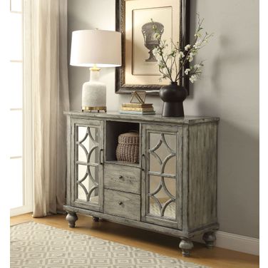 Velika Weathered Gray 2 Drawer Console Table
