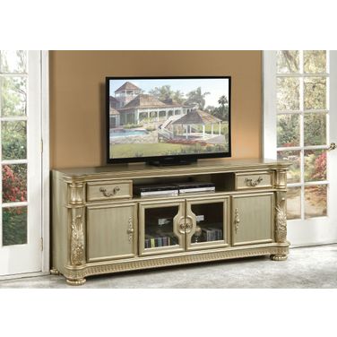 Vendome Ii Gold Patina and Bone Tv Console