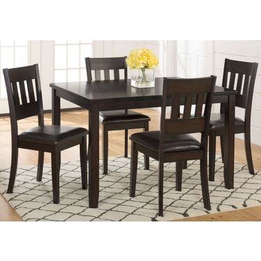 Dark Rustic Prairie 5 Piece Dining Room Set In Dark Brown