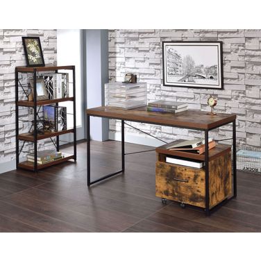 Bob Weathered Oak and Black Home Office Set