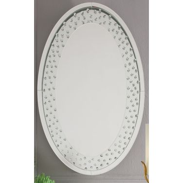 Nysa Mirrored and Faux Crystals Accent Wall Mirror