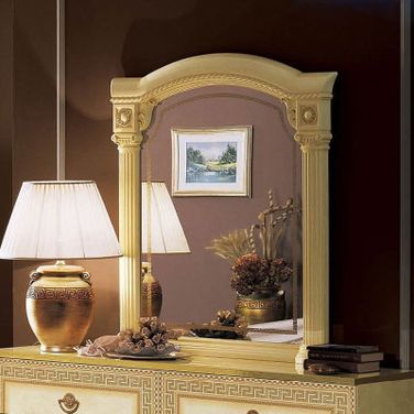 ESF Furniture Aida Mirror in Ivory w/ Gold