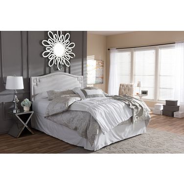 Baxton Studio Aubrey Modern And Contemporary Grayish Beige Fabric Upholstered Full Size Headboard
