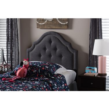 Baxton Studio Cora Modern And Contemporary Dark Grey Fabric Upholstered Twin Size Headboard