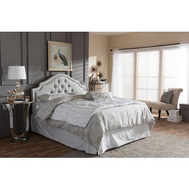 Baxton Studio Cora Modern And Contemporary Grayish Beige Fabric Upholstered King Size Headboard