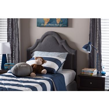 Baxton Studio Rita Modern And Contemporary Dark Grey Fabric Upholstered Twin Size Headboard