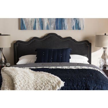 Baxton Studio Nadeen Modern And Contemporary Dark Grey Fabric Full Size Headboard