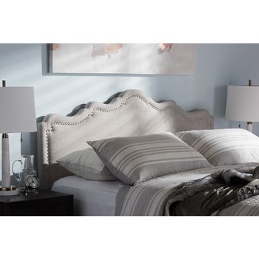 Baxton Studio Nadeen Modern And Contemporary Greyish Beige Fabric King Size Headboard