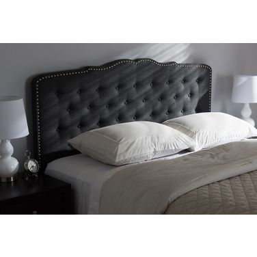 Baxton Studio Lucy Modern And Contemporary Dark Grey Fabric King Size Headboard
