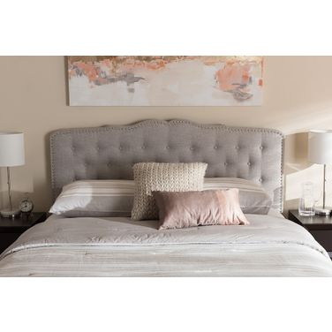 Baxton Studio Lucy Modern And Contemporary Greyish Beige Fabric King Size Headboard