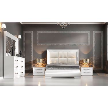 Carmen Platform Bedroom Set (White)